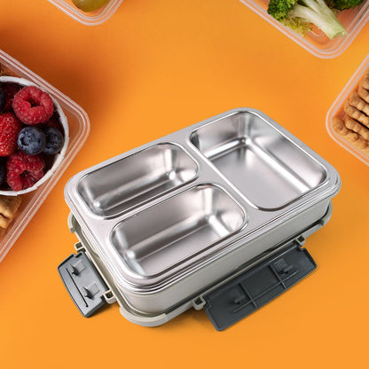 3-Compartment Stainless Steel Lunch Box (1 Pc) Signature kart