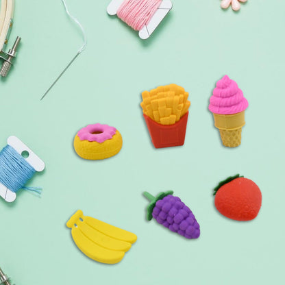 3D Food Fancy Colorful Erasers – Cute Novelty Eraser Set for Kids (1 Set) signaturekarts