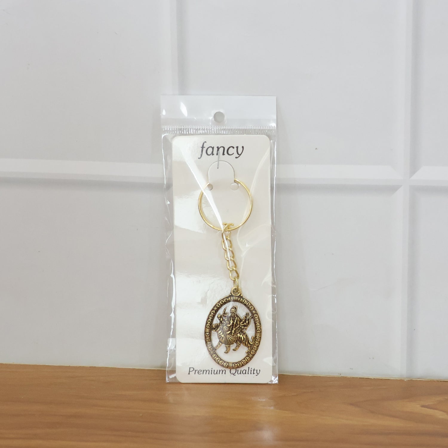 Premium Golden Metal Durga Maa Keychain (1 Pc) The Morsignaturekarts