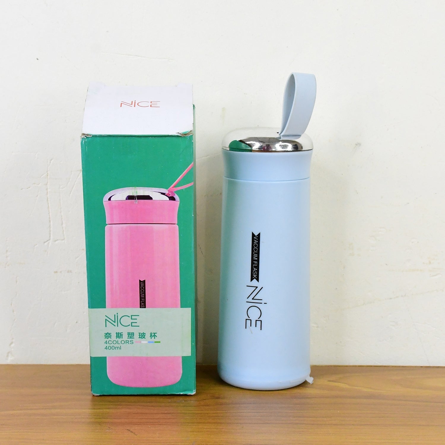 Water bottle 400ml leak proof, glass water bottle with   (1 pc / Light Blue Color) signaturekarts
