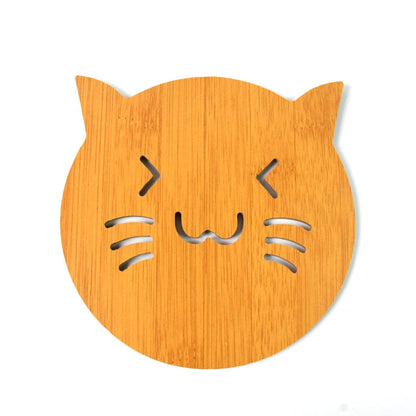 Square Bamboo Wood Table Place mat Hot Pot Cup Mat Tea Coaster(14×14 Cm / 1 Pc) Signaturekarts
