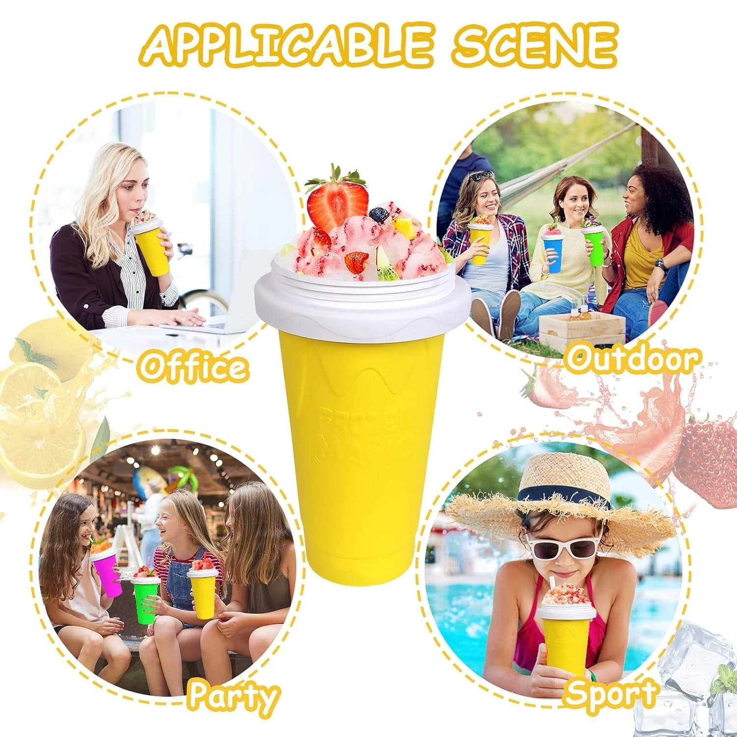 Magic Quick Frozen Smoothies Maker Cup – Double Layer Slushy Squeeze Cup (1 Pc) signaturekarts