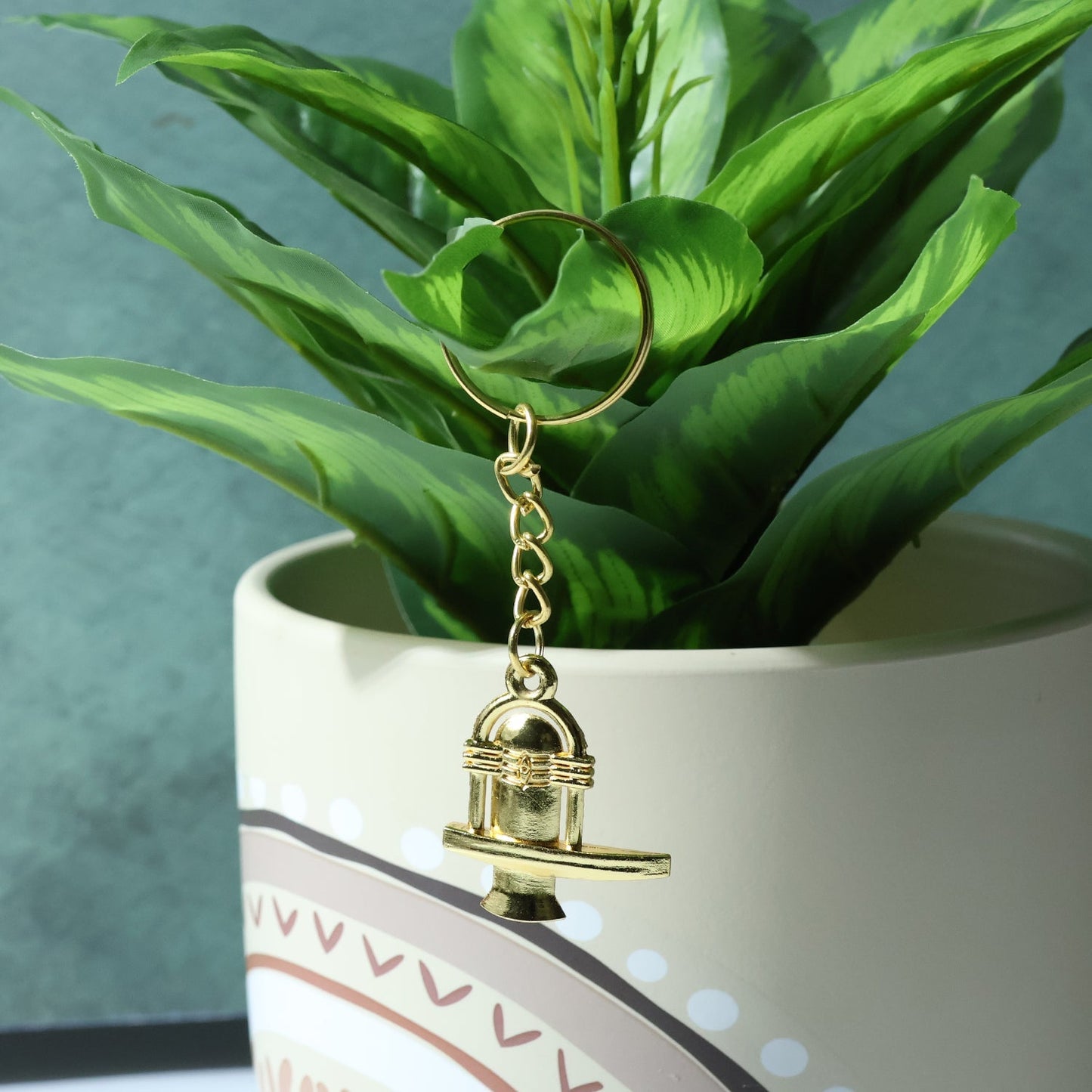 Shivling Golden Metal Keychain (1 Pc) signaturekarts