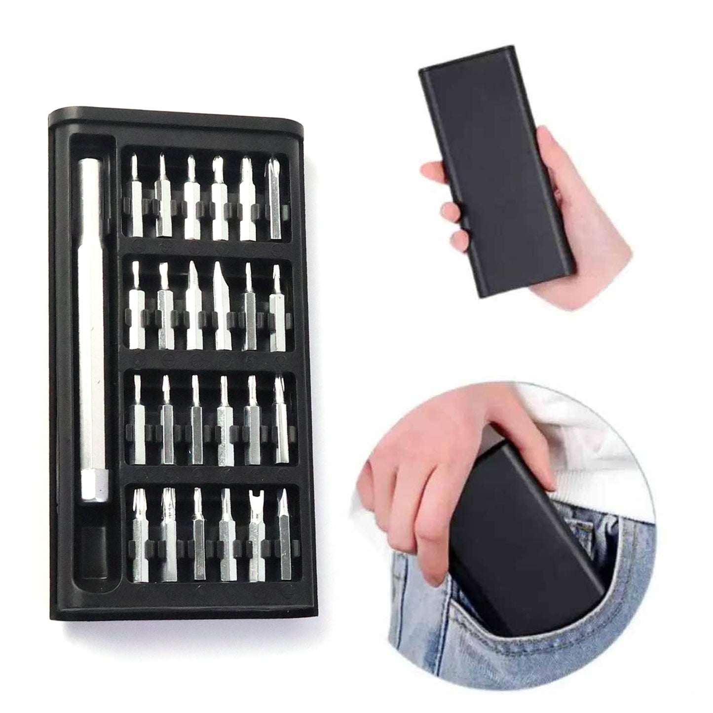 Aluminium 24 in 1 Precision Screwdriver Set, Screwdriver Tool Set (24 Pcs Set) Signaturekarts