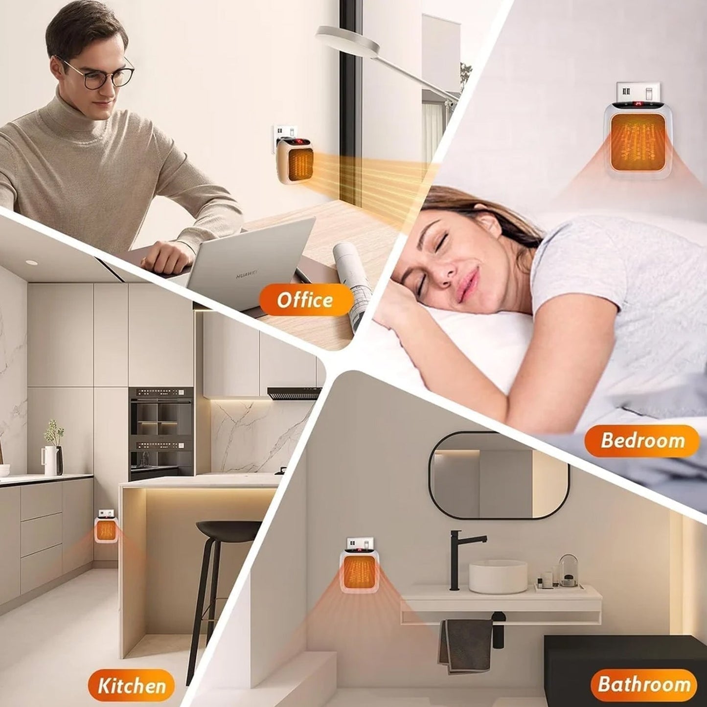 600W Wall-Mounted Plug-In Room Heater (1 Pc / With Conveter) Signaturekarts