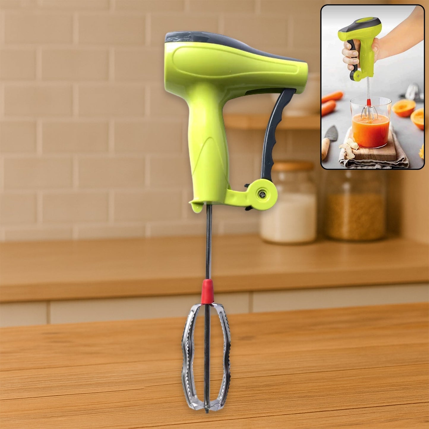 Power Free Manual Hand Blender with Stainless Steel Blades Mixer Rawai Signature Kart