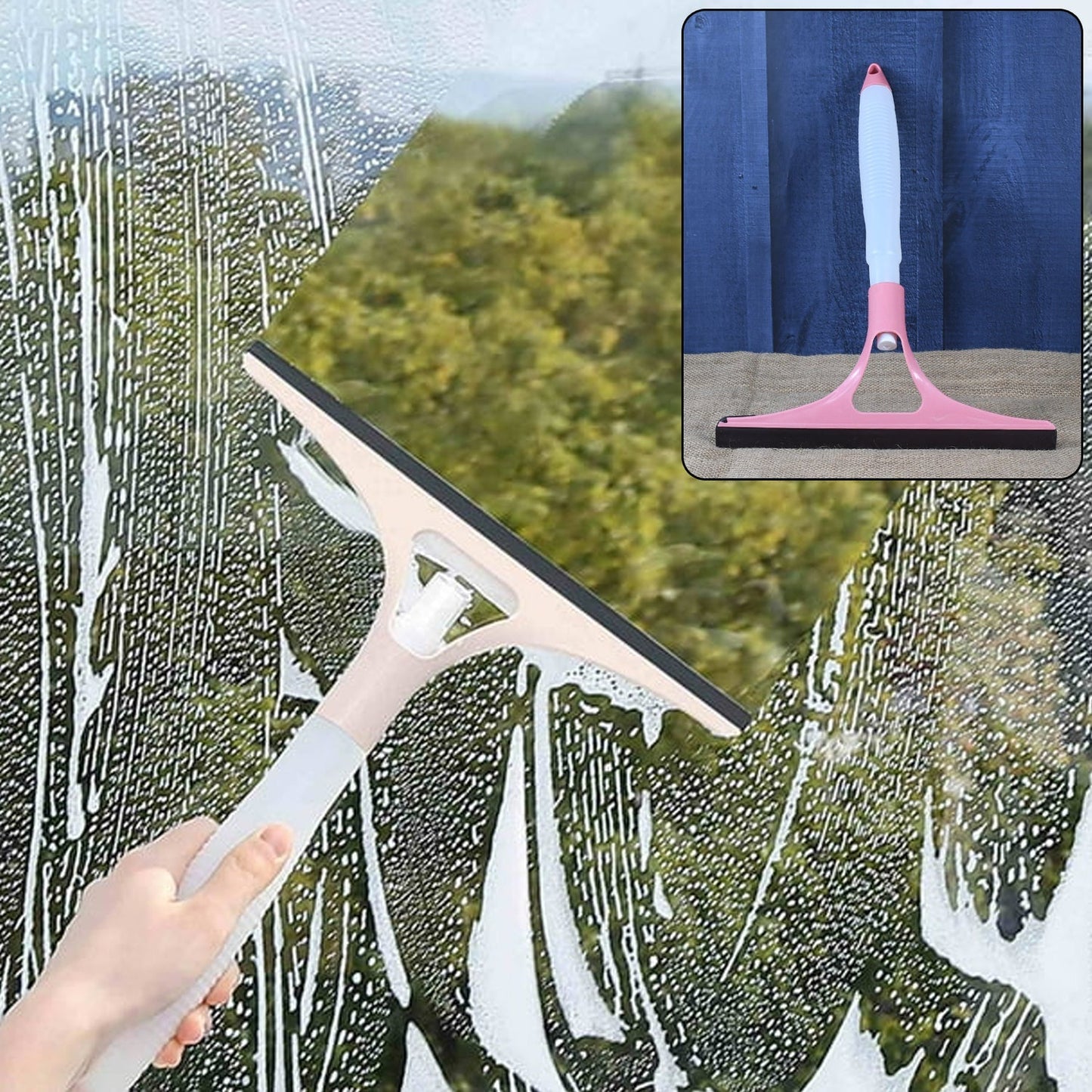 All-in-One Cleaning Brush: Spray, Wash, & Wipe (Windows, Glass, Car) (1 Pc) signaturekarts