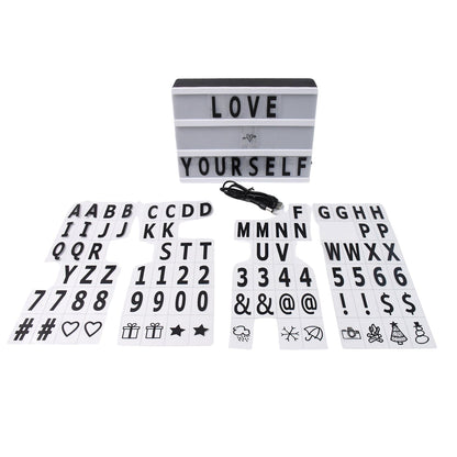 Black Mini A6 Magnetic Cinematic Light Box with 82 Characters and 10 Emojis (1 Set) Signaturekarts
