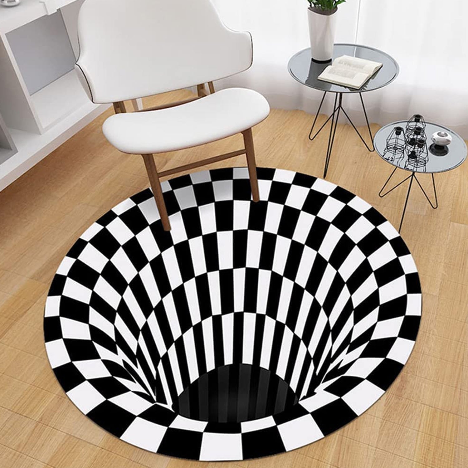 3D Space Round Carpet, Floor Mat Non-Woven Doormat (1 Pc / 78 Cm) signaturekarts