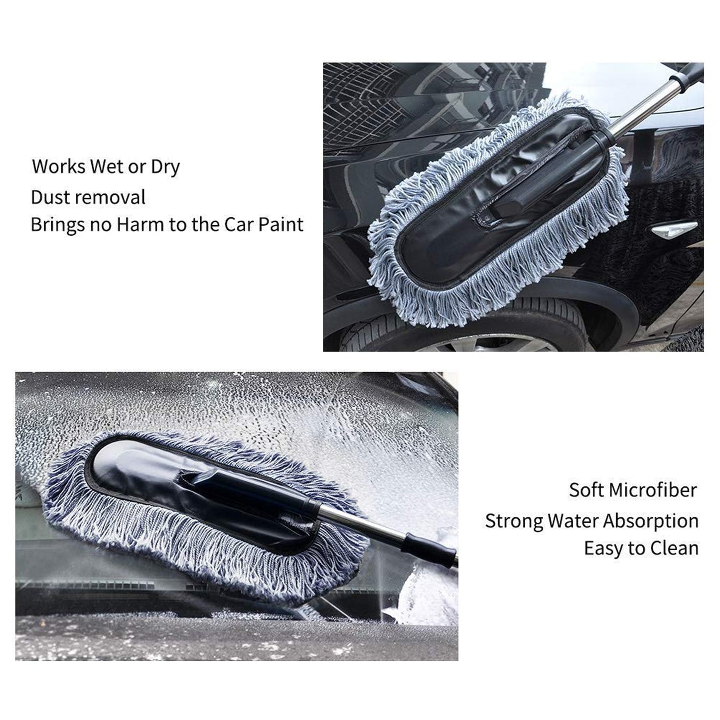 Car Duster, Long Retractable / Soft / Non-Slip / Handle Signature Kart