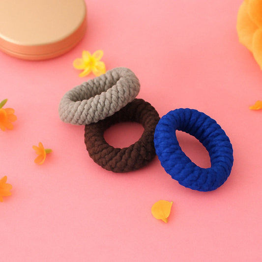 Tyre Shape Hair Rubber Bands Pack of 3 (Multicolour), Hair accessories signaturekarts