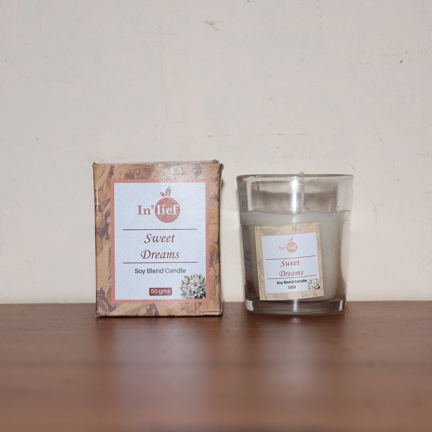 In'lief Scented Votive Jar Candle in Glass / Sweet Dreams Soy Blend Candle (50 Gm) signaturekarts
