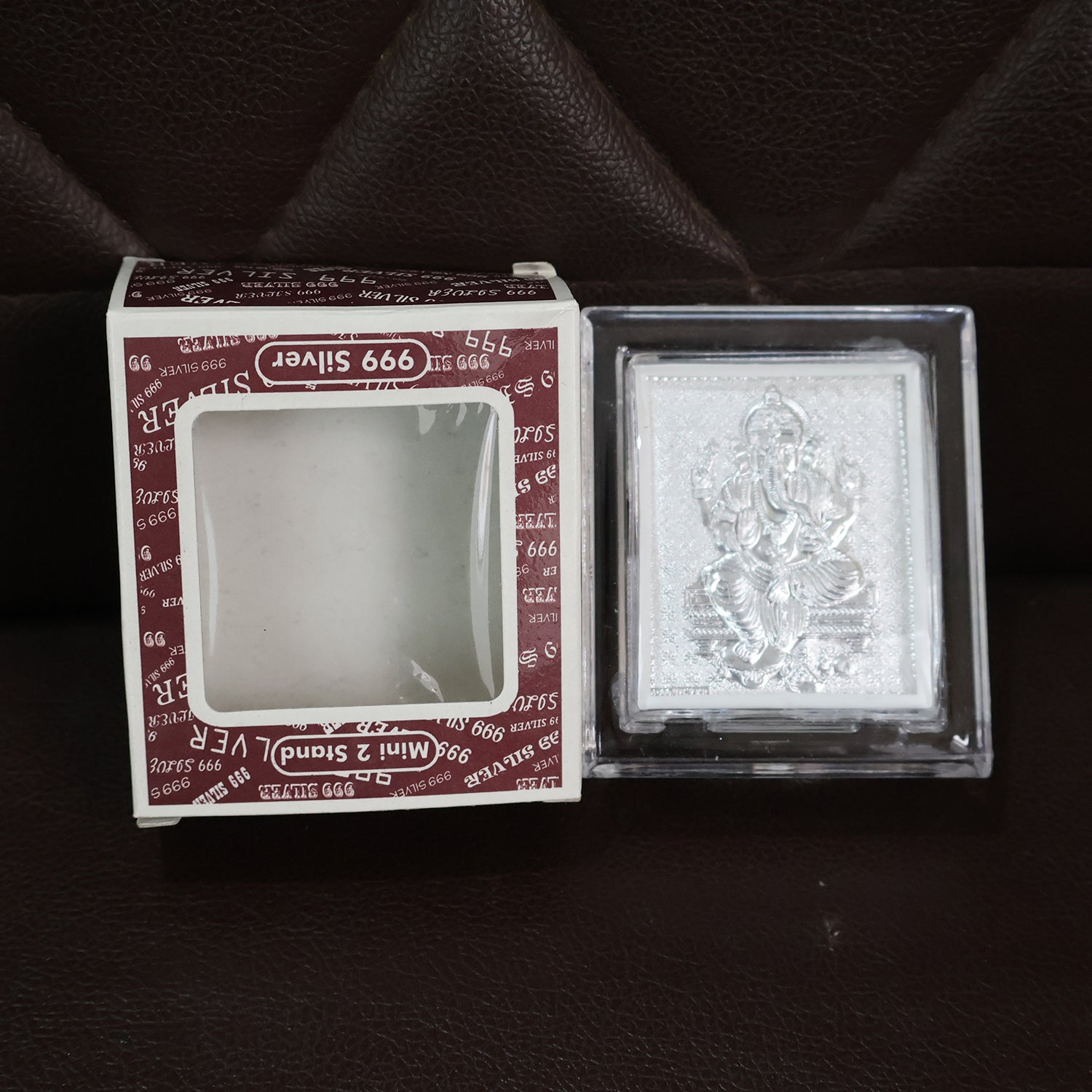 Embossed Silver-Plated Lord Ganesha Photo Frame  (1 Pc) signaturekarts