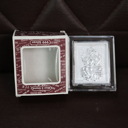 Embossed Silver-Plated Lord Ganesha Photo Frame  (1 Pc) signaturekarts