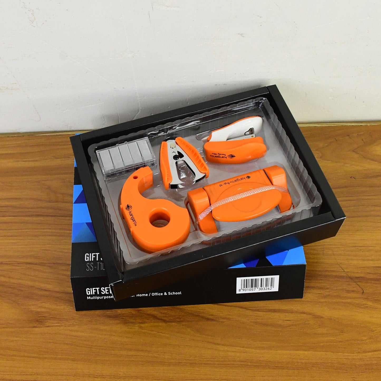 Kangaro 5-in-1 Stationery Gift Set Stapler, Staples, Staple Remover, Tape Dispenser signaturekarts