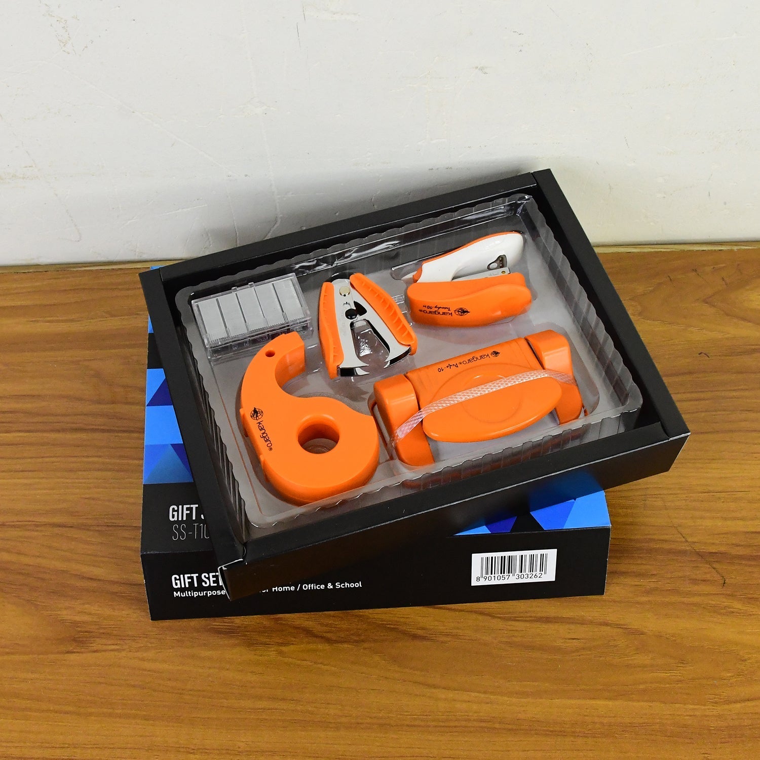 Kangaro 5-in-1 Stationery Gift Set Stapler, Staples, Staple Remover, Tape Dispenser signaturekarts