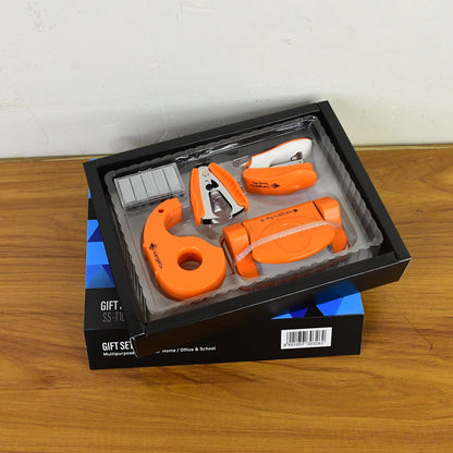 Kangaro 5-in-1 Stationery Gift Set Stapler, Staples, Staple Remover, Tape Dispenser signaturekarts