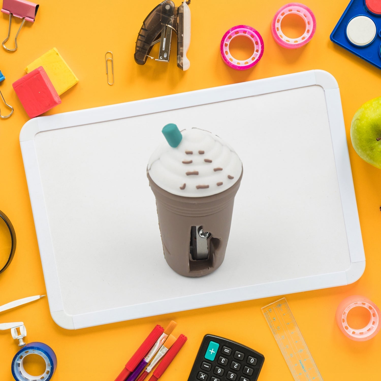 2In1 3D Cute Coffee Or Ice cream Shape sharpner Like Rotary Manual Pencil Sharpener for Kids  Ice Cream Style Office School Supplies, Back to School Gift for Students,Kids Educational Stationary kit, B'Day Return Gift (1 Pc) signaturekarts