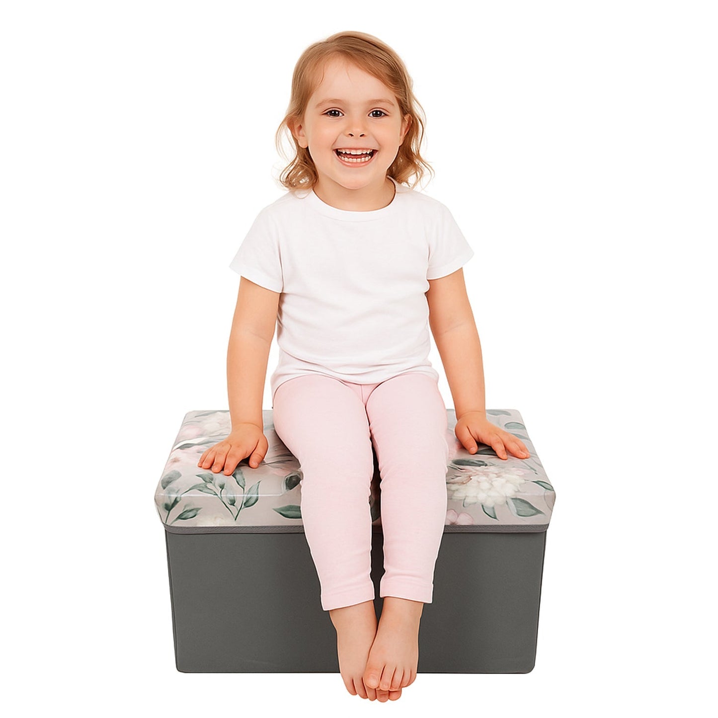 Premium Foldable Storage Box with Floral Lid (1 Pc) signaturekarts