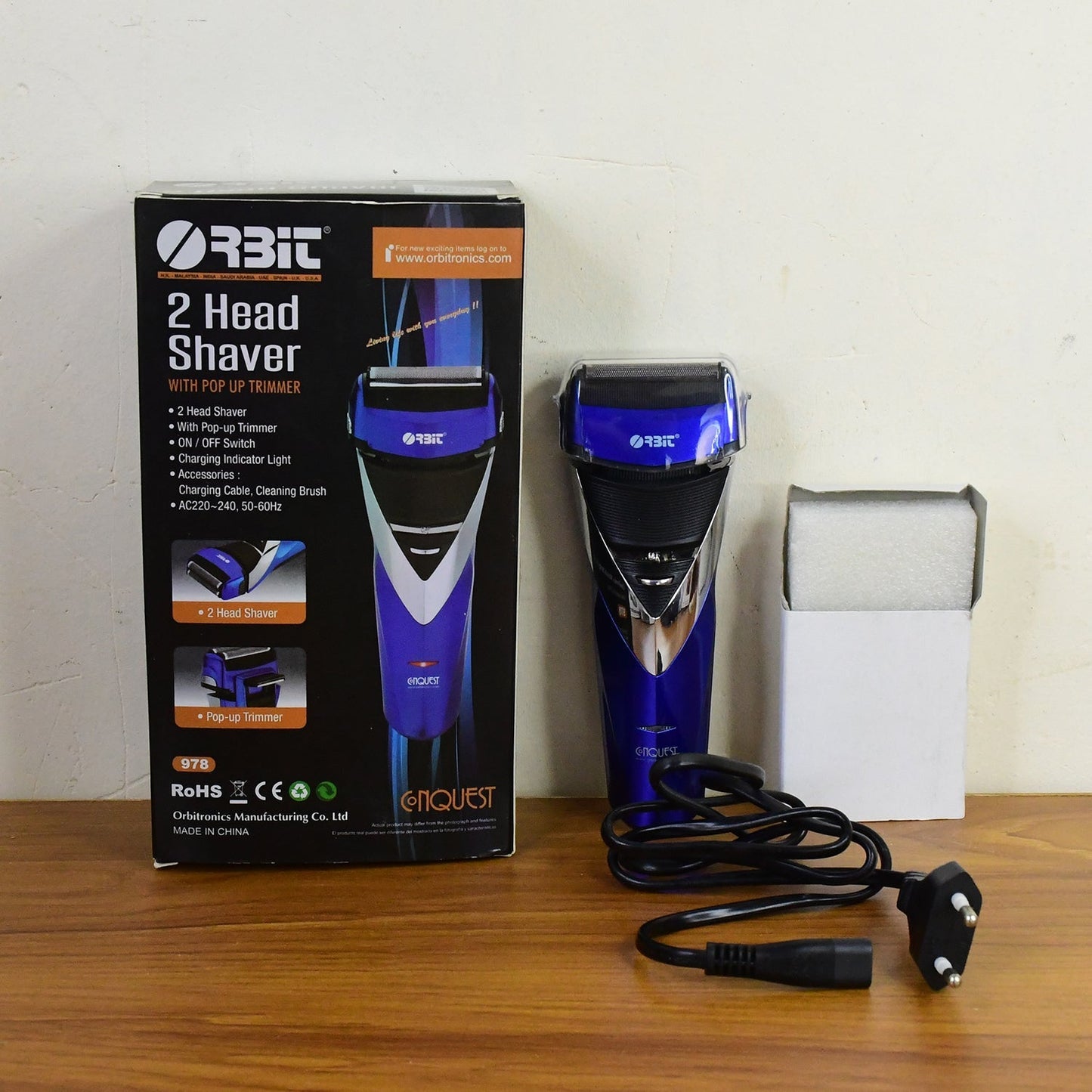 Orbit Rechargeable Electric Foil Shaver 2 Head shaver With Pop up trimmer (1 Pc) signaturekarts