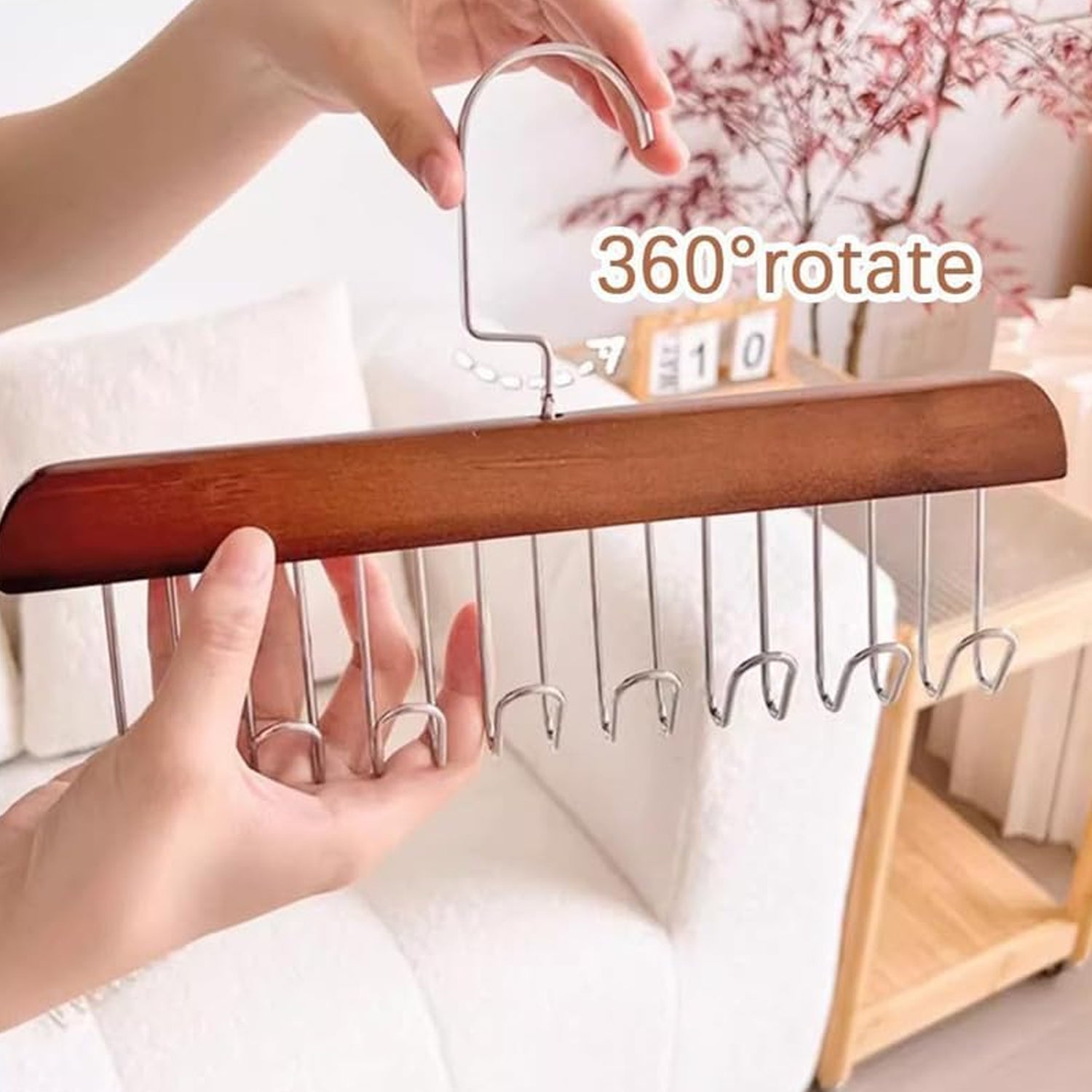 Space Saving 8 Hooks Wooden Hangers (1 Pc) Signaturekarts