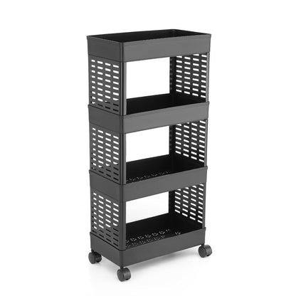 4-Layer Plastic Storage Rack with Wheels Signature Kart