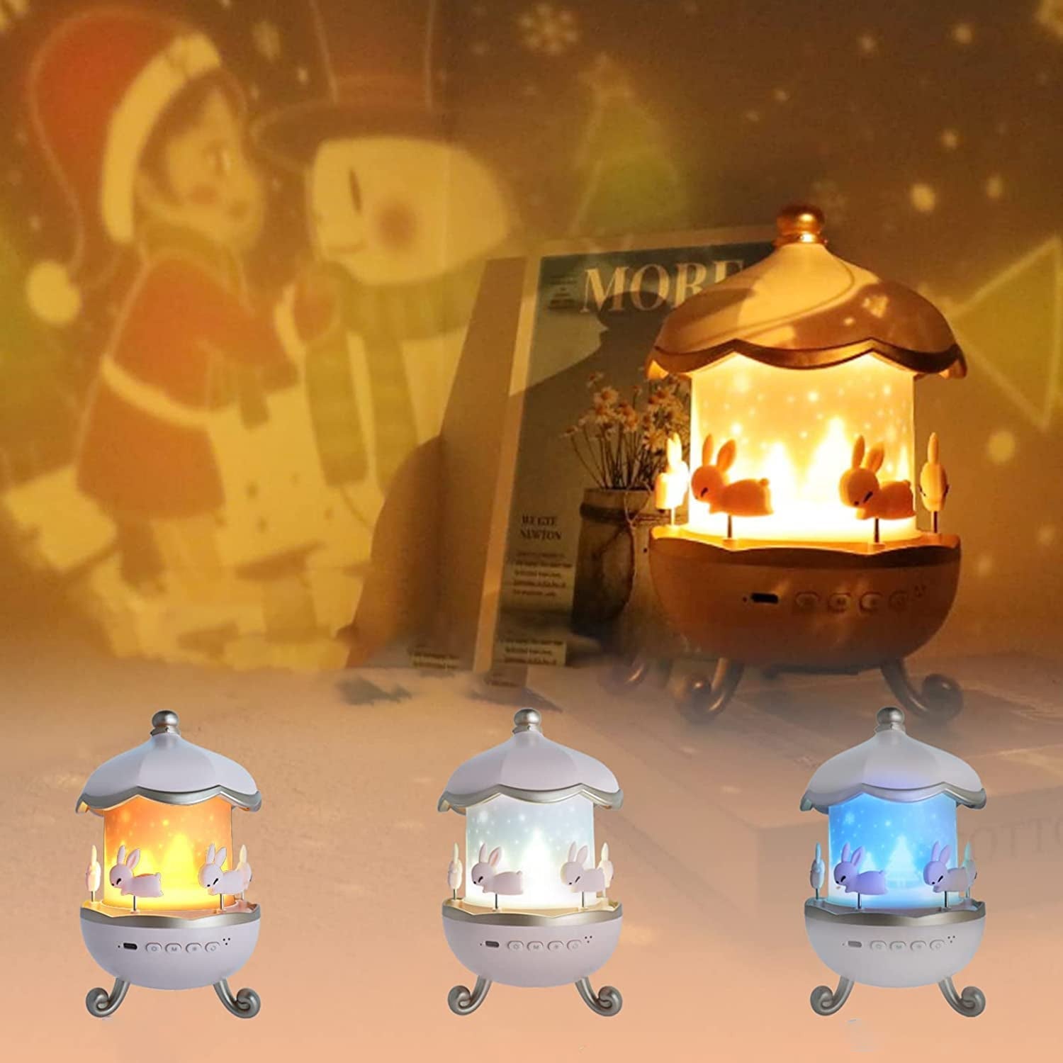 Bunny’s Carousel Rotating LED Night Light Signature kart