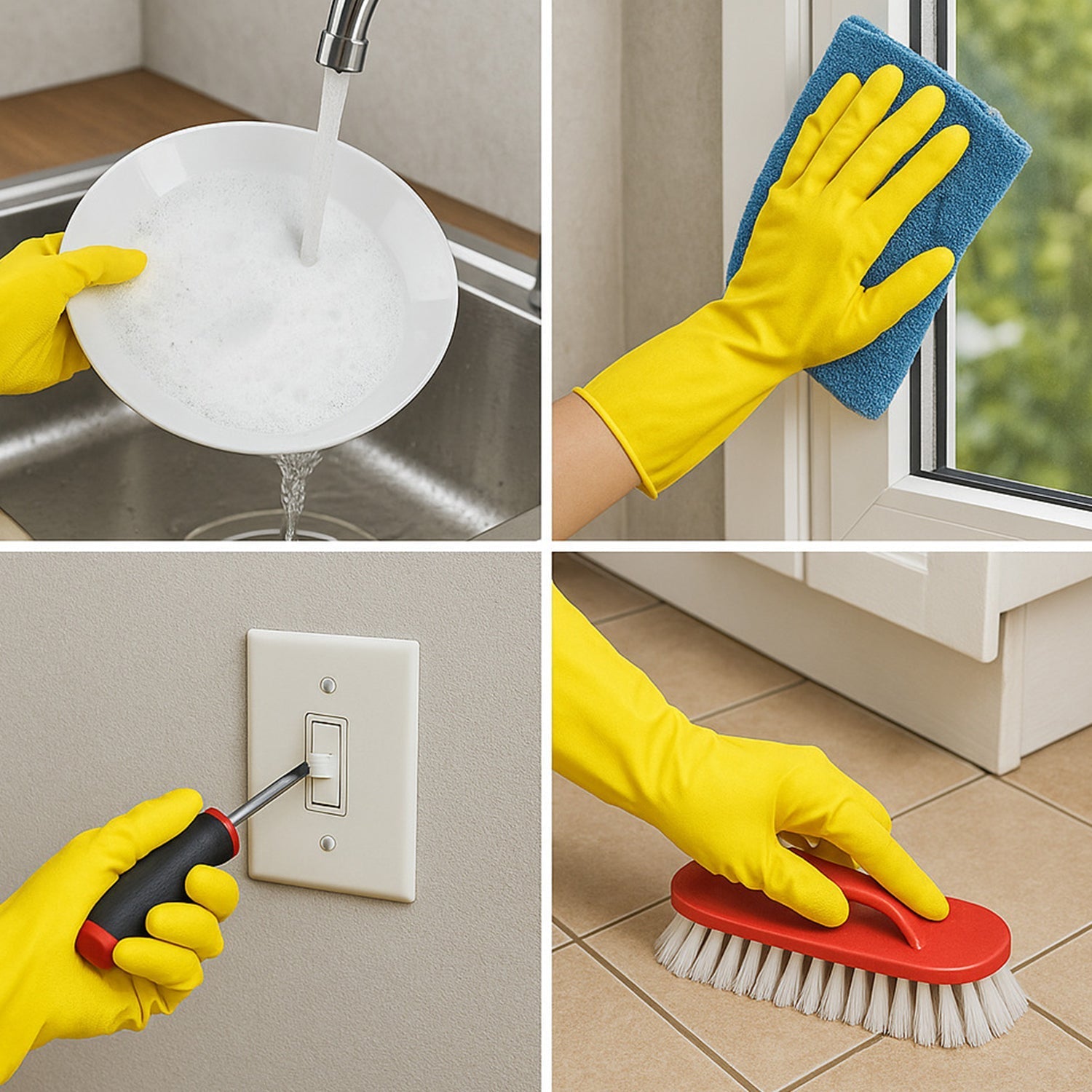2 pair med yellow gloves For Cleaning Your Brand