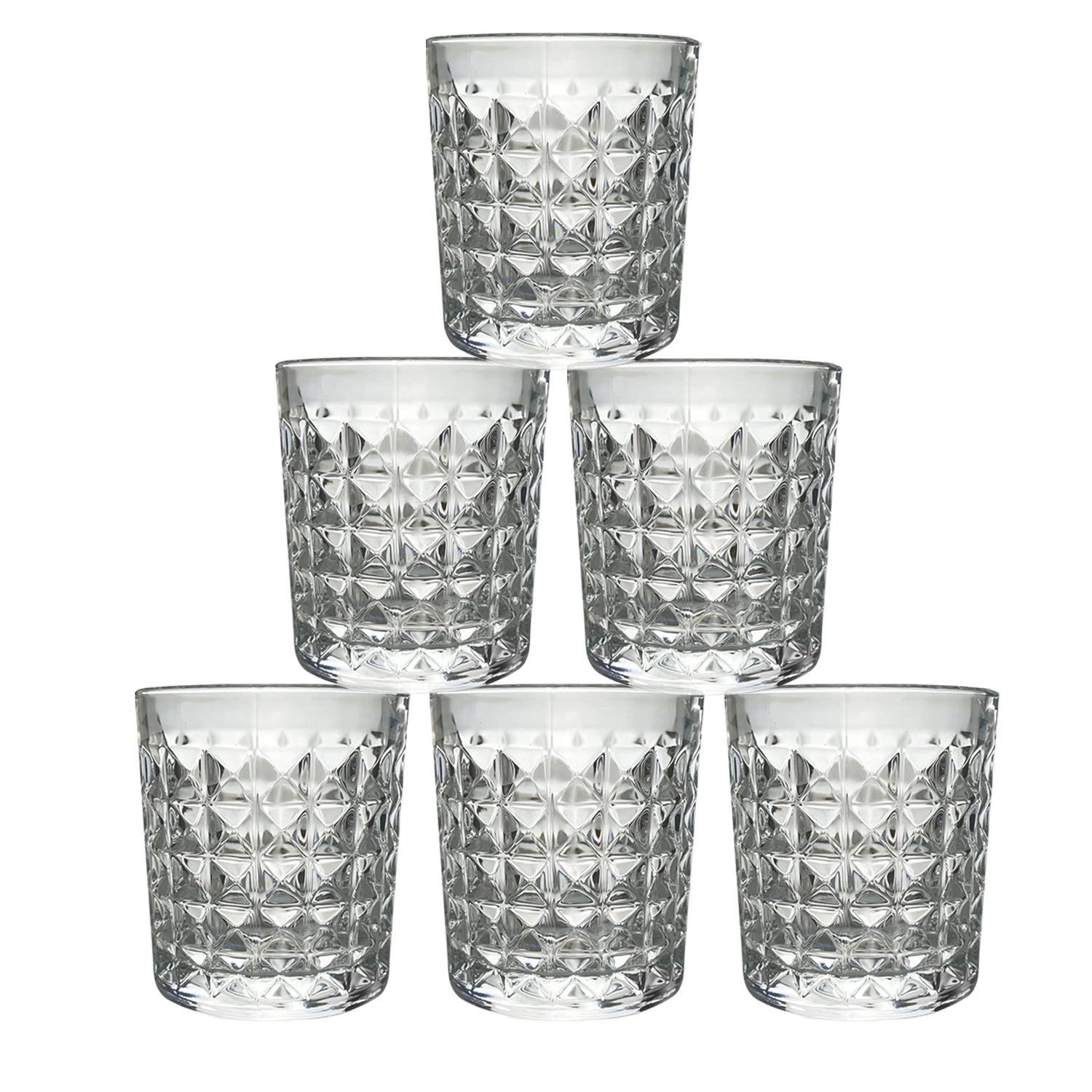 Premium Crystal-Style Glass Tumbler Set (6 Pc / 210 ML) Signaturekarts