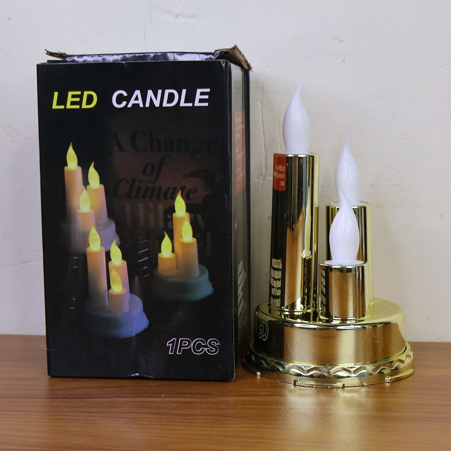 LED Flameless Candle Lamp with Triple Candle Design (1 Pc) signaturekarts