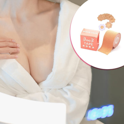 Boob Tape with Nipple Covers: Cotton, Breathable, Lift & Support (5m, 10 Pairs) signaturekarts