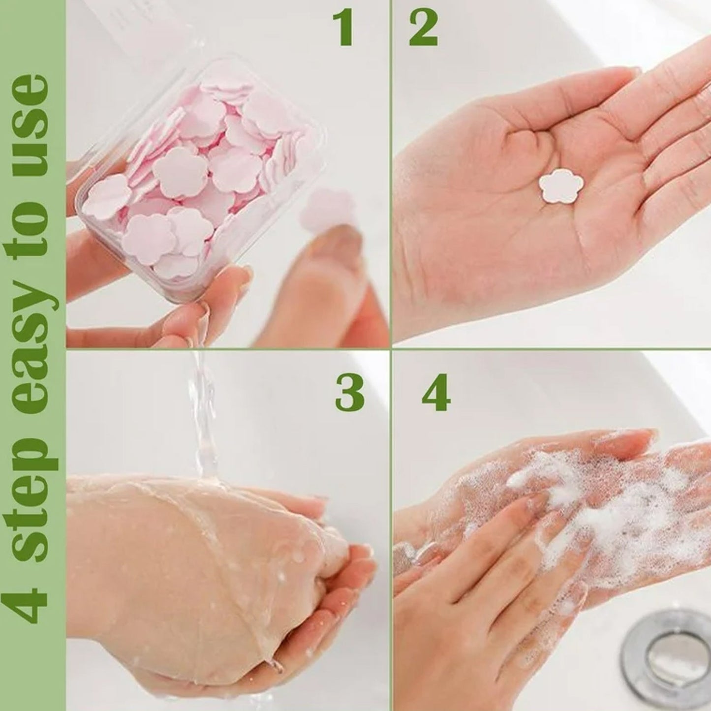 Mini Portable Travel Soap Paper Sheets Flower Shape (100 Pcs Set Approx / Mix Color) Signaturekarts
