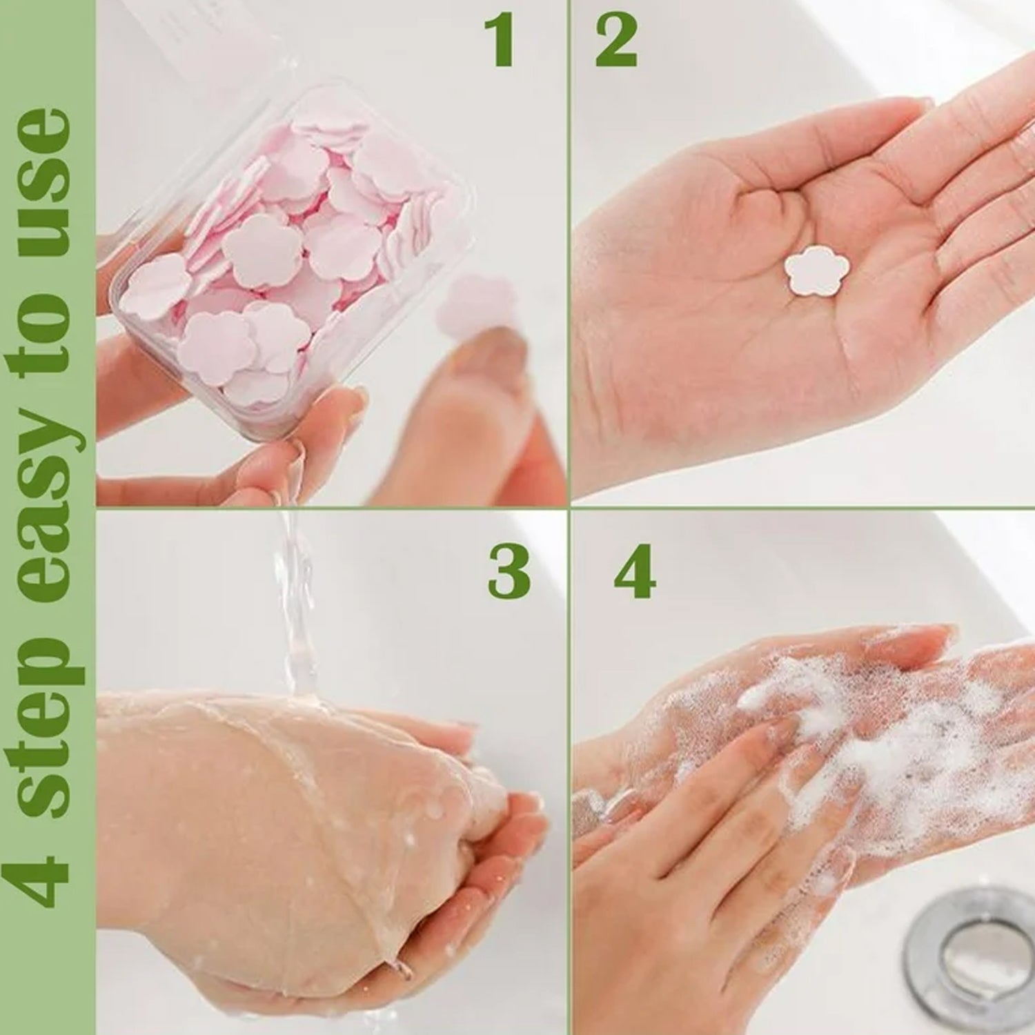 Mini Portable Travel Soap Paper Sheets Flower Shape (100 Pcs Set Approx / Mix Color) Signaturekarts