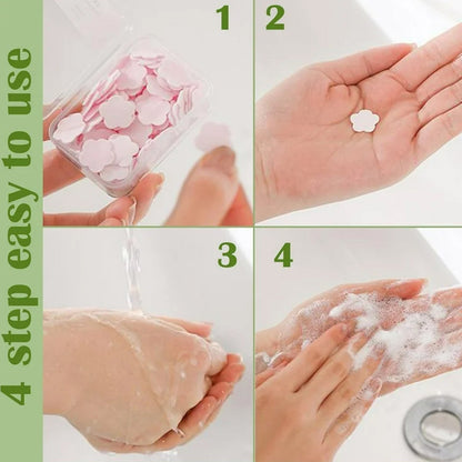 Mini Portable Travel Soap Paper Sheets Flower Shape (100 Pcs Set Approx / Mix Color) Signaturekarts