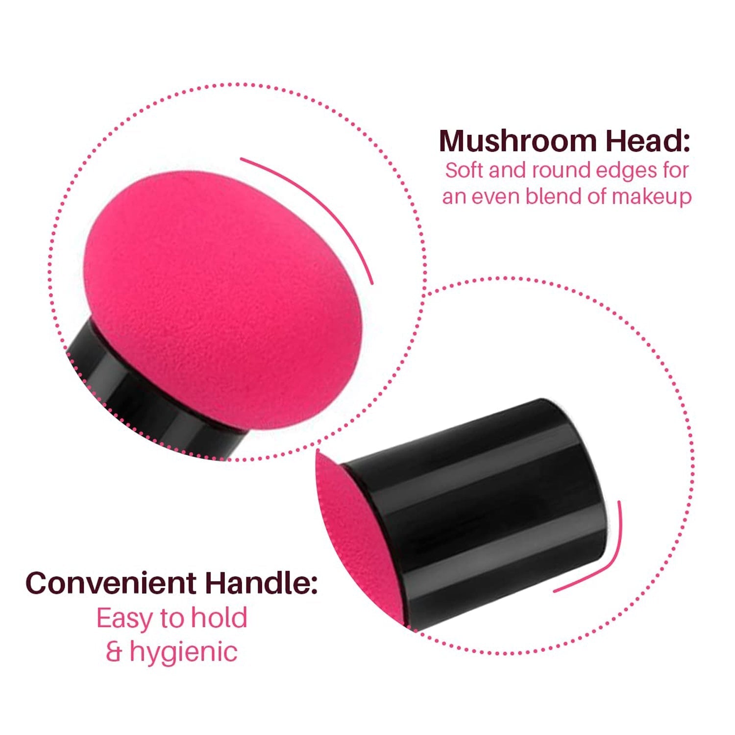 Professional Makeup Sponge Puff with Handle (1 Pc) signaturekarts