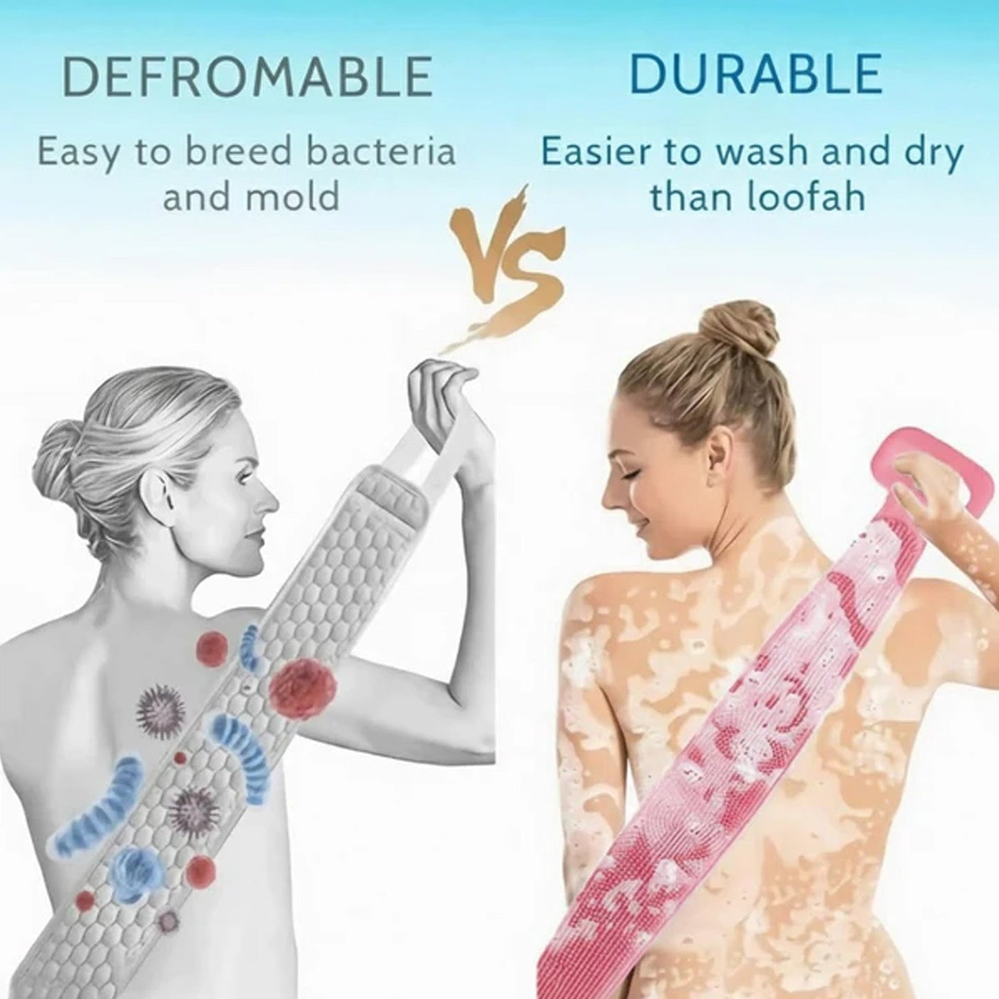 Premium Silicone Back Scrubber Belt – Body Exfoliating Bath Brush The Morsignaturekarts