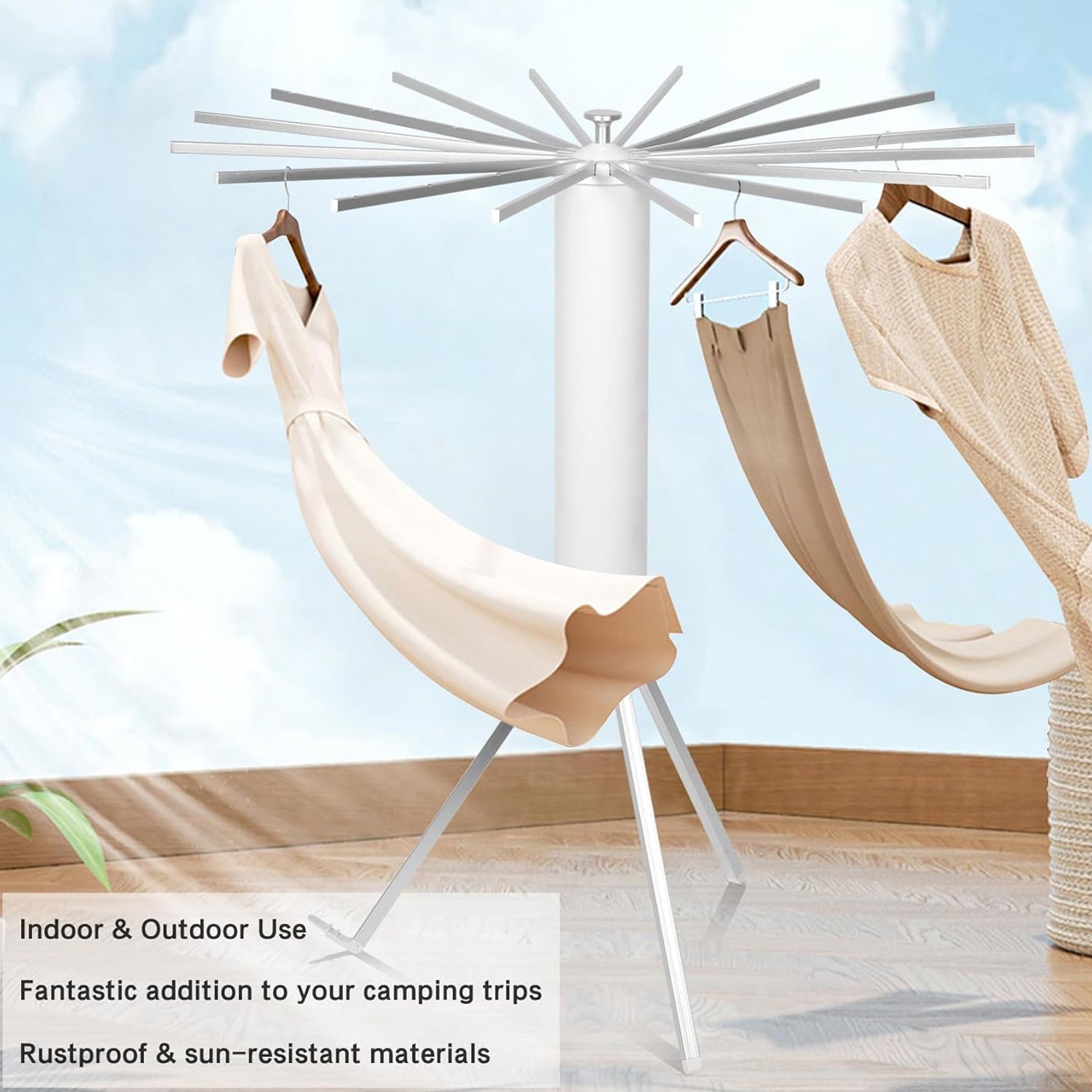 Foldable Rotary Clothes Drying Rack Stand (1 Pc) Signature Kart