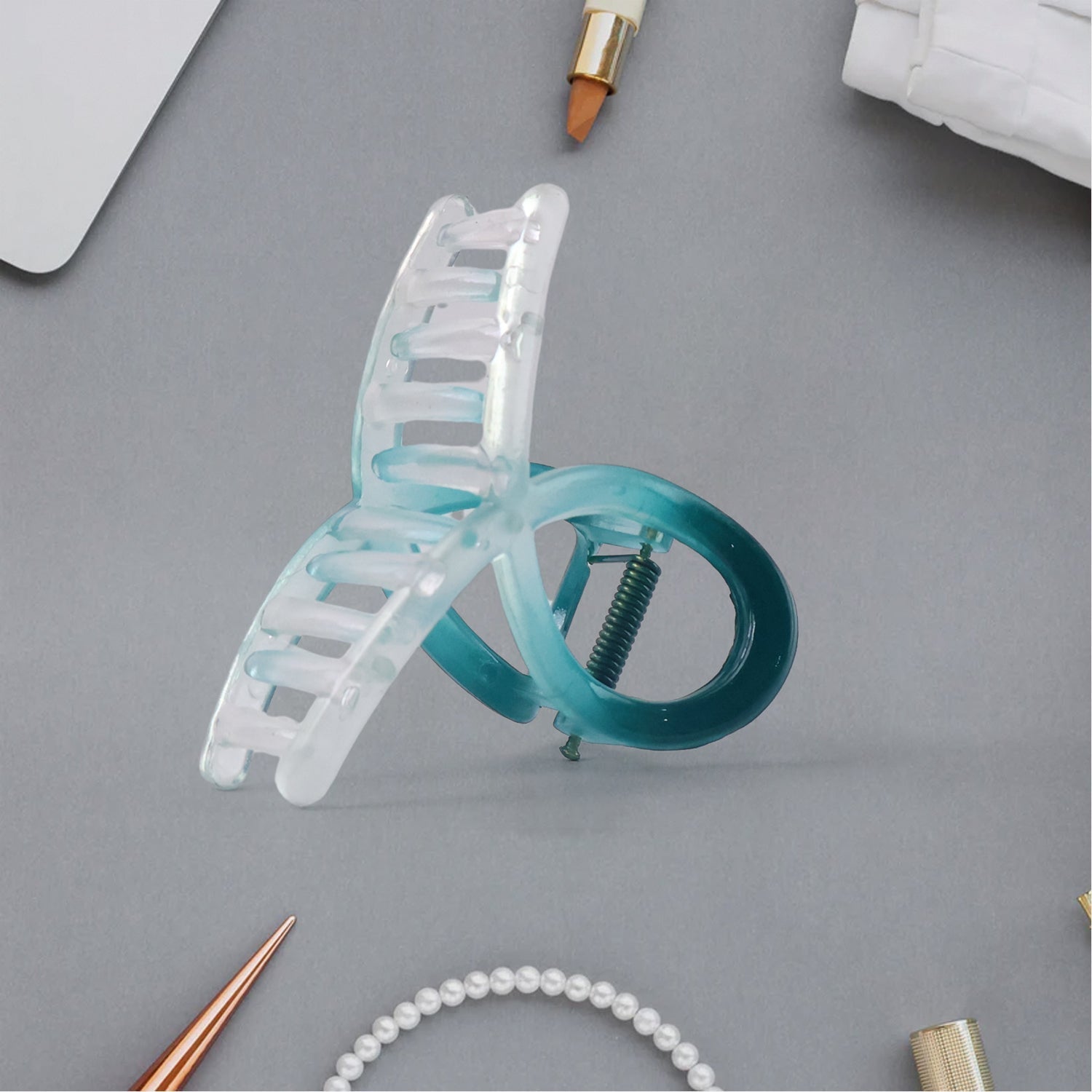 Plastic Hair Clamp Grip, Simple Matte Hair Barrette Clamp (12 Pc /  Mix Design) Signature Kart