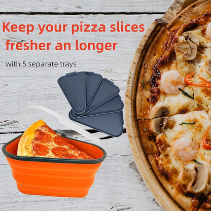 Reusable Expandable Pizza Storage Container with 5 Microwavable Trays Signaturekarts