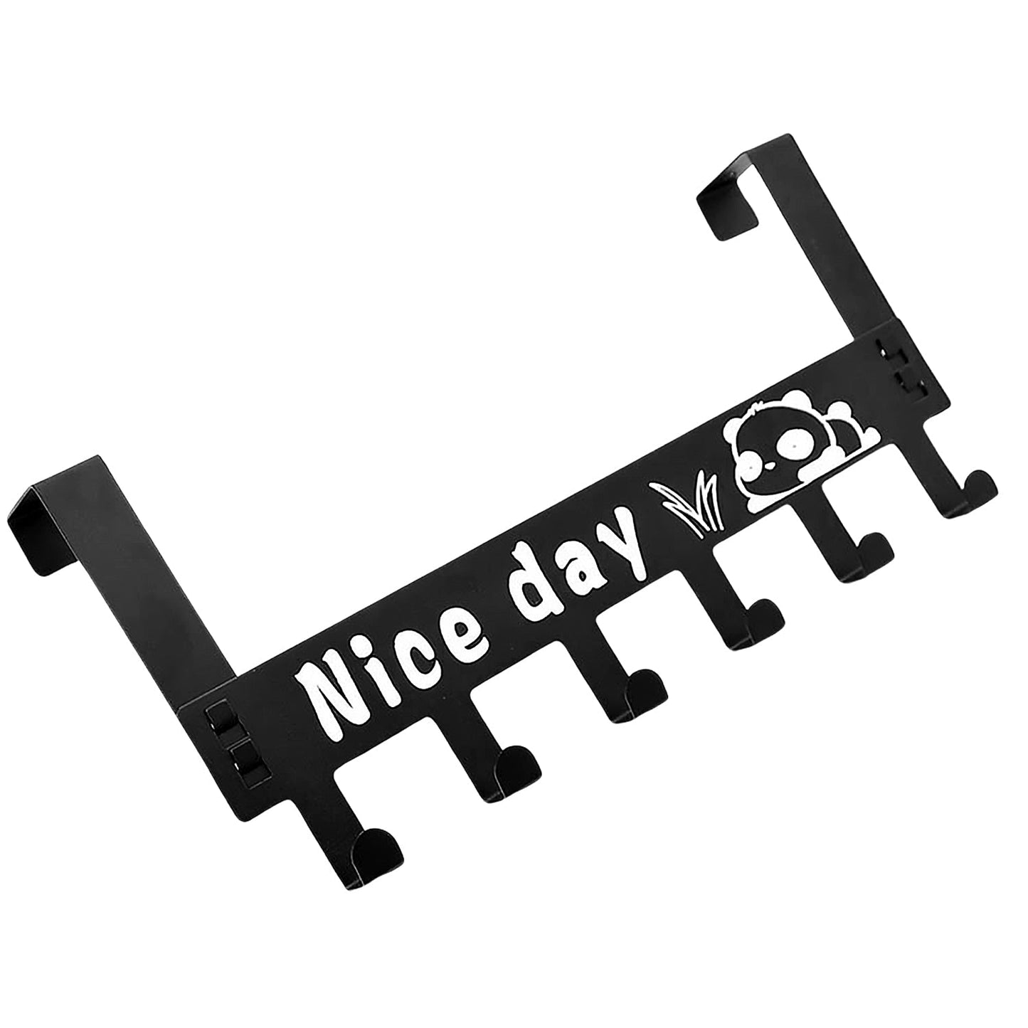 Heavy-Duty Carbon Steel Over Door Hook Rack for Towels & Coats (1 Pc, 6 Hooks) signaturekarts