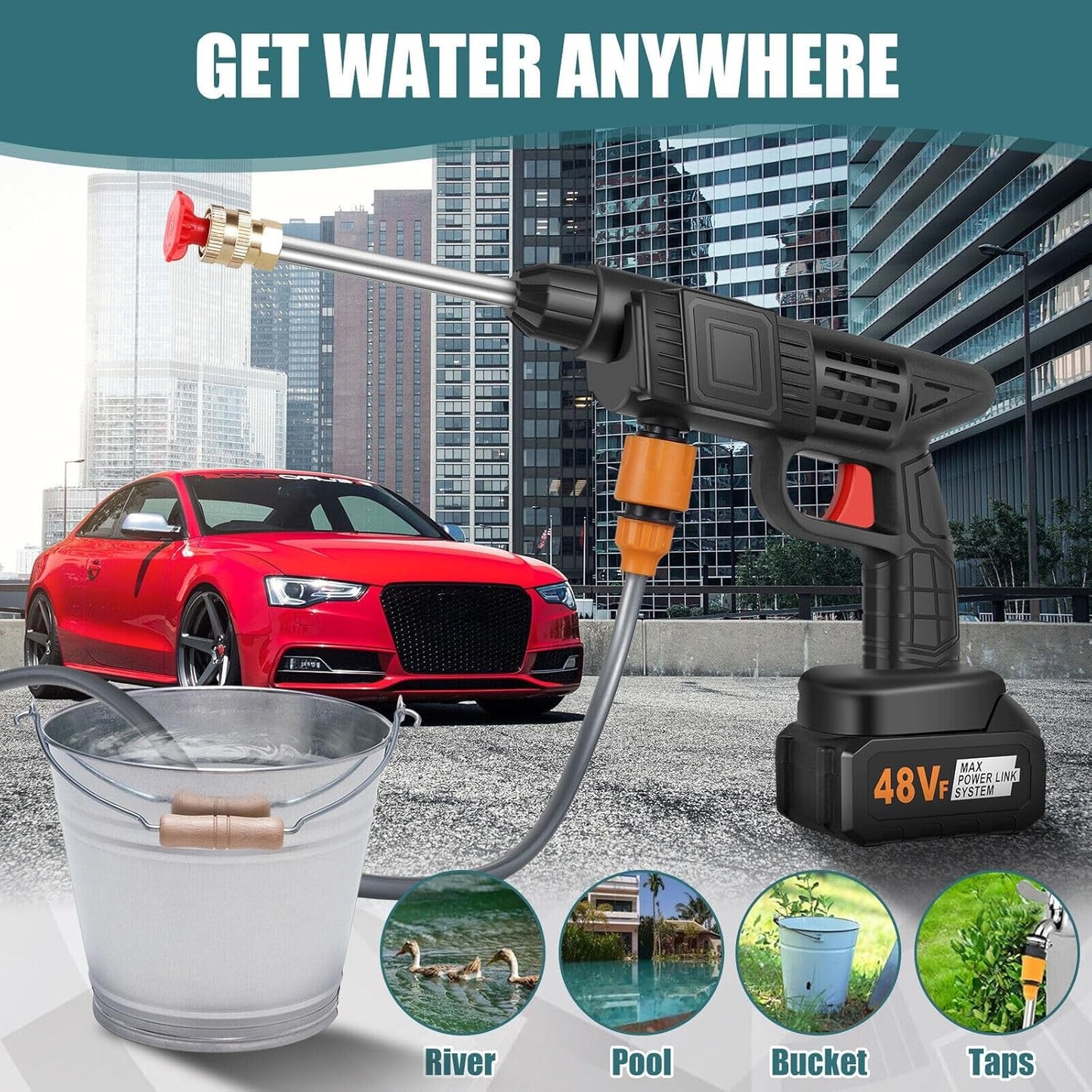 48V Double Battery Car & Washer Gun With 12.6v Charger Signaturekarts
