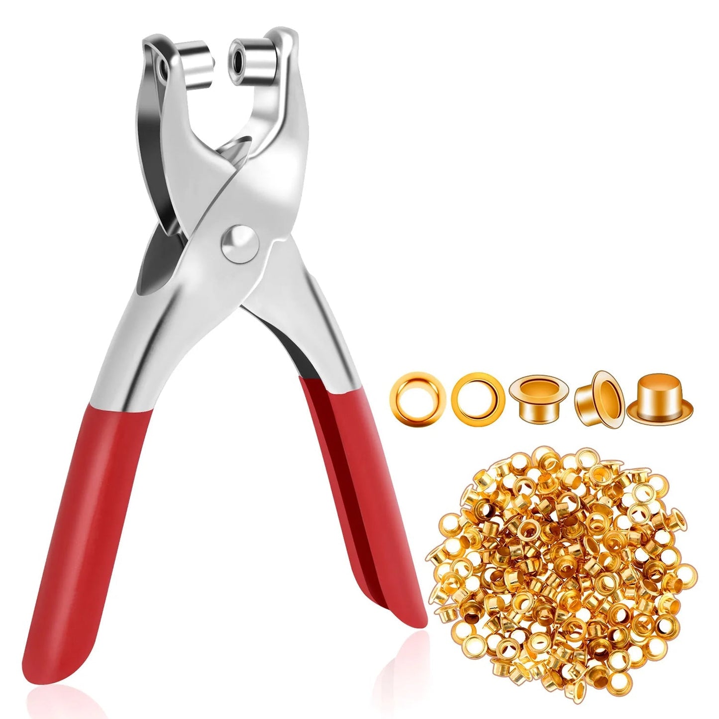 Grommet Setting Tool with 25 PCS Gold Eyelets Grommets Steel Hole Punch signaturekarts