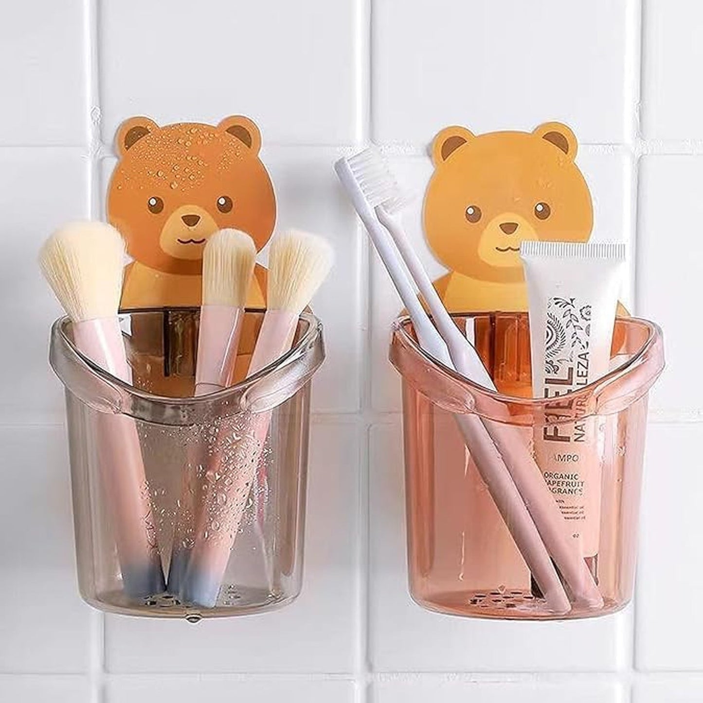 Cute Teddy Bear Toothbrush Holder for Kids (3 Pc Set) The Morsignaturekarts