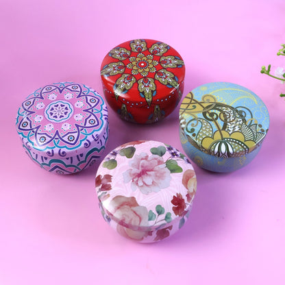 Premium Decorative Mandala Printed Metal Candle Container (4 Pc) The Morsignaturekarts