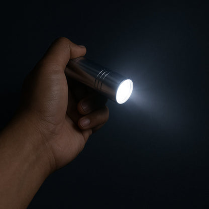 Portable Mini Torch / Flashlight LED Powerful High Lumens Pen Light Easy To Carry, Portable Pocket Compact Torch for Emergency 3 Battery operated (Battery not included / 1 pc) Signature kart