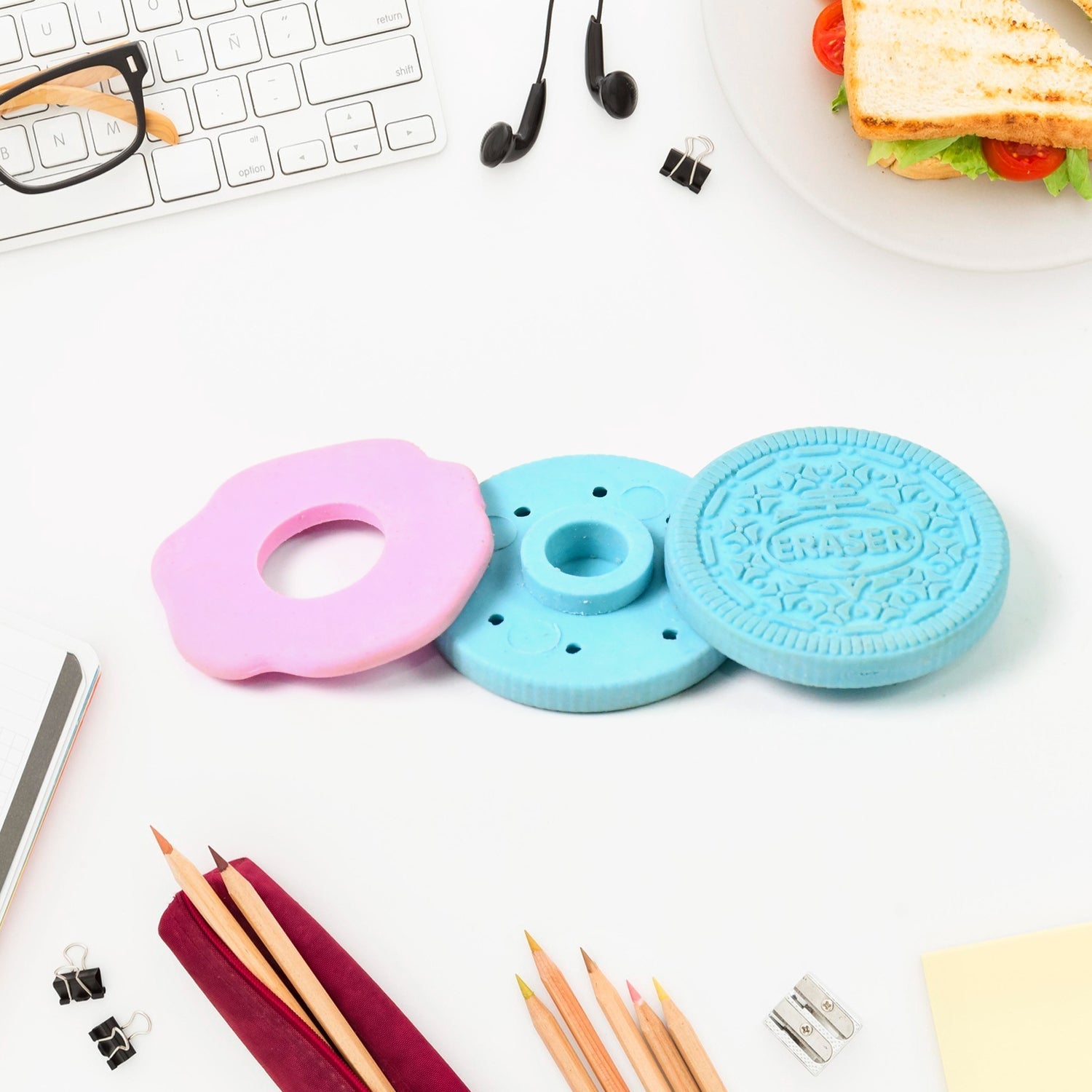 Biscuit Shape Eraser Unique Designs & Patterns (1 Pc) Signaturekarts