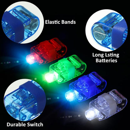 Light up Finger Tips, Clear Mini Rings, LED Glow Ring with Elastic Band (1 Pc) Signaturekarts