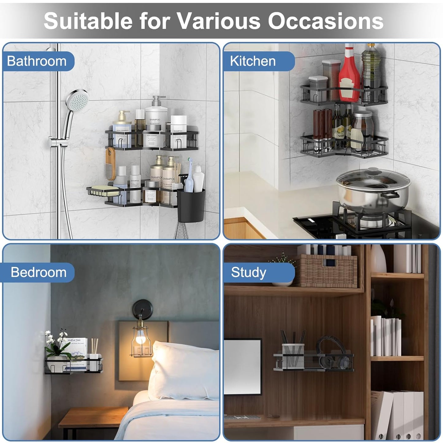 Iron Coating Self-Adhesive Corner Shelf Organizer (2 Pc) Signature kart
