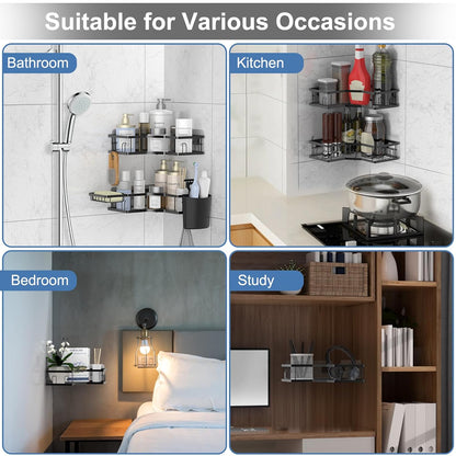 Iron Coating Self-Adhesive Corner Shelf Organizer (2 Pc) Signature kart