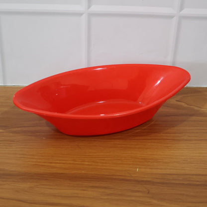 Plastic Marin Serving Bowl – Elegant Oval Deep Bowl (1 Pc / Red) signaturekarts